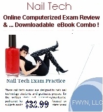 Printable Nail Technician eBook combined with interactice Online Exam Manicurist Practice for state board